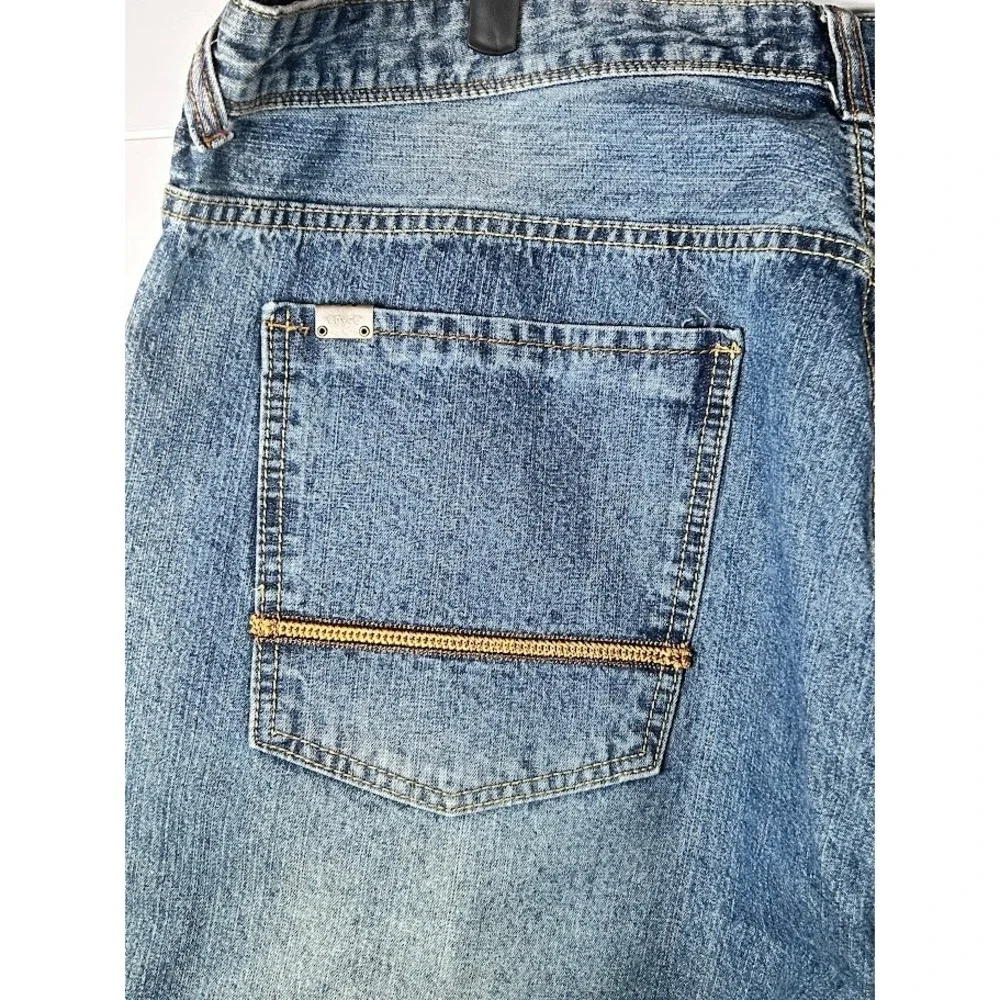 Enyce Sean Combs Co Mens Baggy Denim Shorts Blue Embroidered Y2K Streetwear sz44